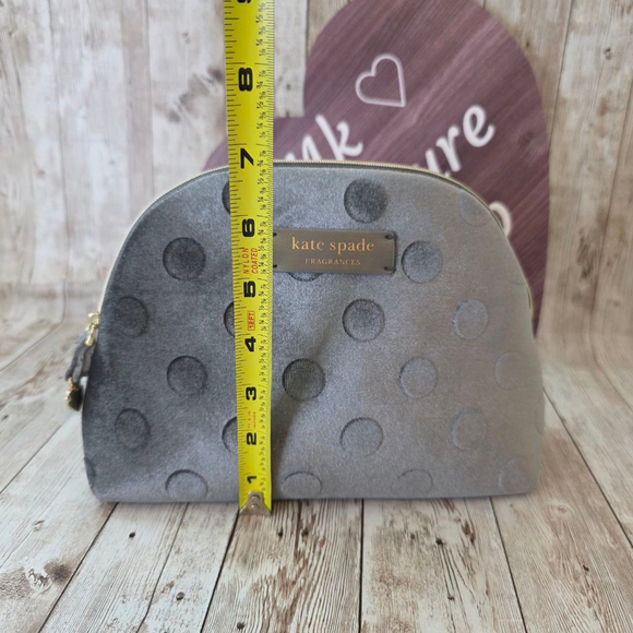 Kate Spade Gray Polka Dot Makeup Bag/Cosmetic Pouch - Picture 4 of 7